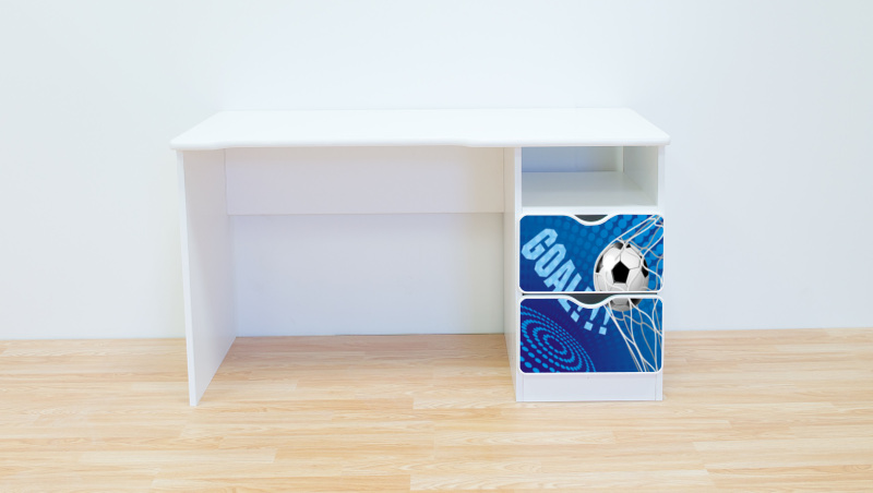 Becks písací stolík pravý Futbal modrý